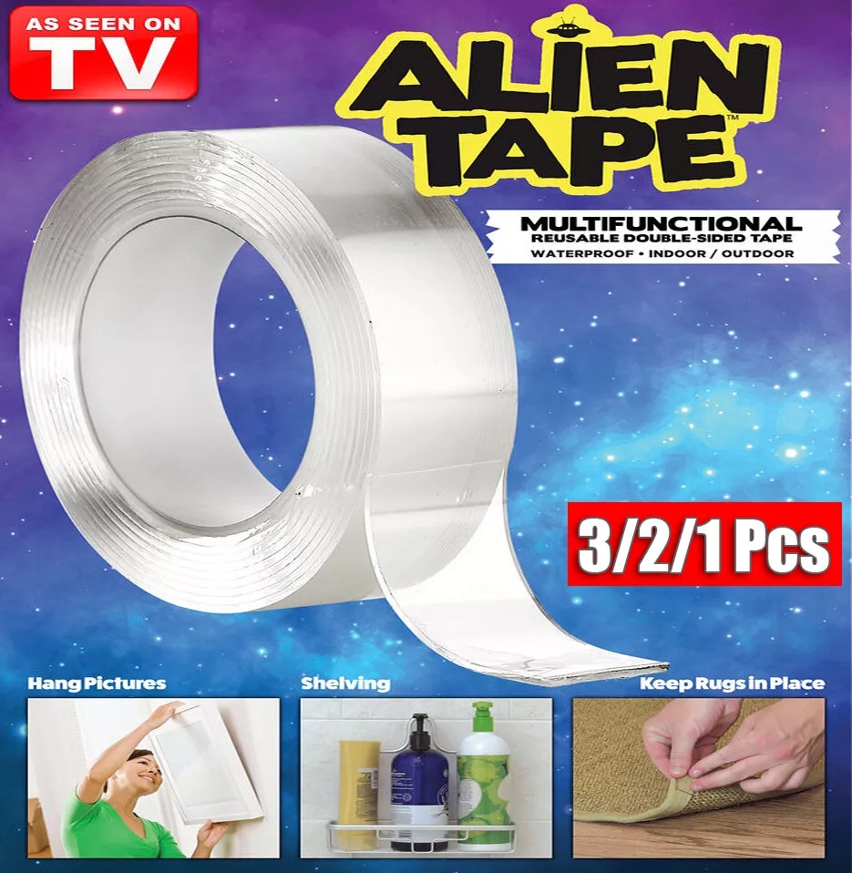 Alien Nano Tape✓Heavy Duty double sided✓ Transparent Reusable Tape As Seen  on TV