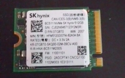 Festplatte SSD SK Hynix BC511 512GB (HFM512GDGTN-82A0A) 512GB