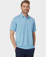 Johnnie-O Men's 98 Newton Performance Striped Polo in Maliblu/Lake size XXL