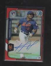 DILSON HERRERA 2015 BOWMAN CHROME RED REFRACTOR ROOKIE CARD AUTO #BCAR-DH  /5