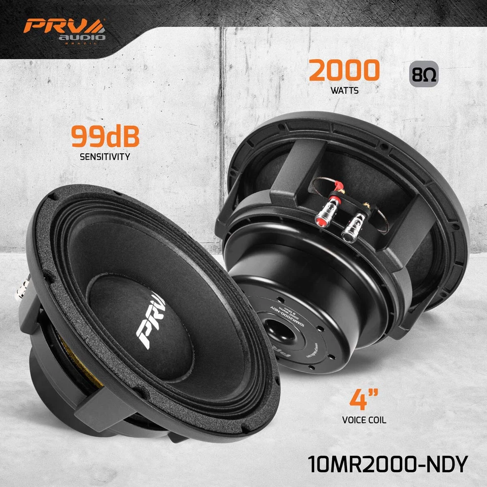 PRV Audio 2000 Watts 10" Midrange Speakers Neodymium 8 Ohm 10MR2000-NDY Neo PRO - Image 2 of 4