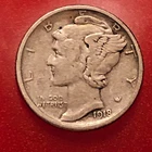 1918-S  Silver Mercury Dime   Extra Fine Condition 10C