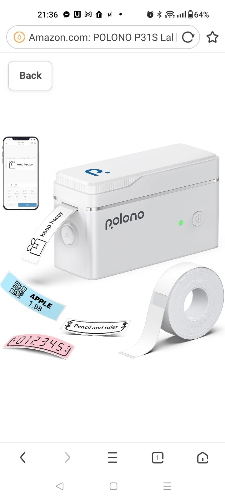 Bluetooth Label Maker Machine with Tape - Portable Wireless Label Printer for Home & Office-image