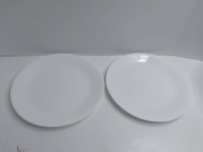Corelle Vitrelle White 10-1/4'' Dinner Plates Break & Chip Resistant Set of Two