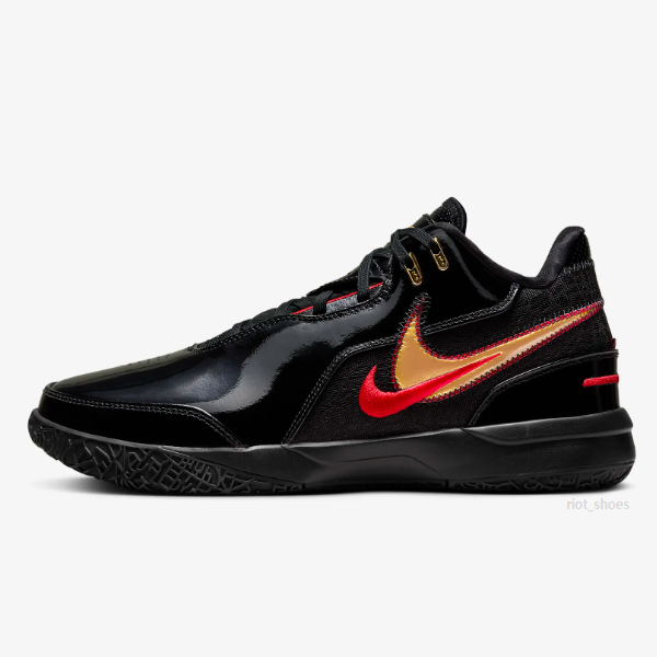 シューズ(男性用) NIKE LeBron NXXT Gen Black Gold Red Nike Lebron NXXT Gen AMPD EP Basketball Shoes 'Black/Metallic Gold