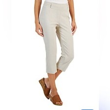 JM Collection Cropped Length Pants Pull-on Style Women's Size L Stretch