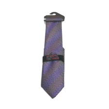 Steven Land Men's Tie & Pocket Square Set Purple Pink Black Hi-Density 3.5" Wide