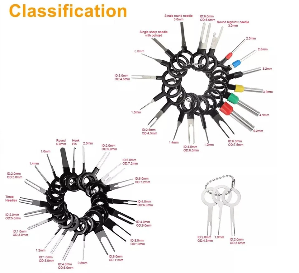 Juego de herramientas de reparación de extracción de terminales de cable de automóvil con bolsa protectora 100 piezas Foto 2 de 4