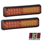 Pair of Slimline 200mm Dual Voltage 12v - 24v LED Tail Trailer Lights *5YR WNTY*