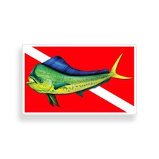 Mahi Fish Scuba Diving Flag Diver Down Sticker