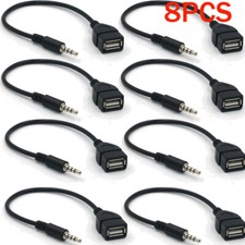 8pcs 3.5mm Male Audio AUX Jack to USB 2.0 Type A Female OTG Converter Adapter
