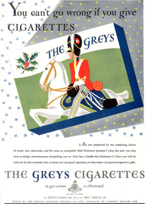 greys cigarettes The Greys Cigarettes United Kingdom Christmas British 1937 Magazine Print Ad greys cigarettes The Greys Cigarettes United Kingdom Christmas British 1937 Magazine Print Ad