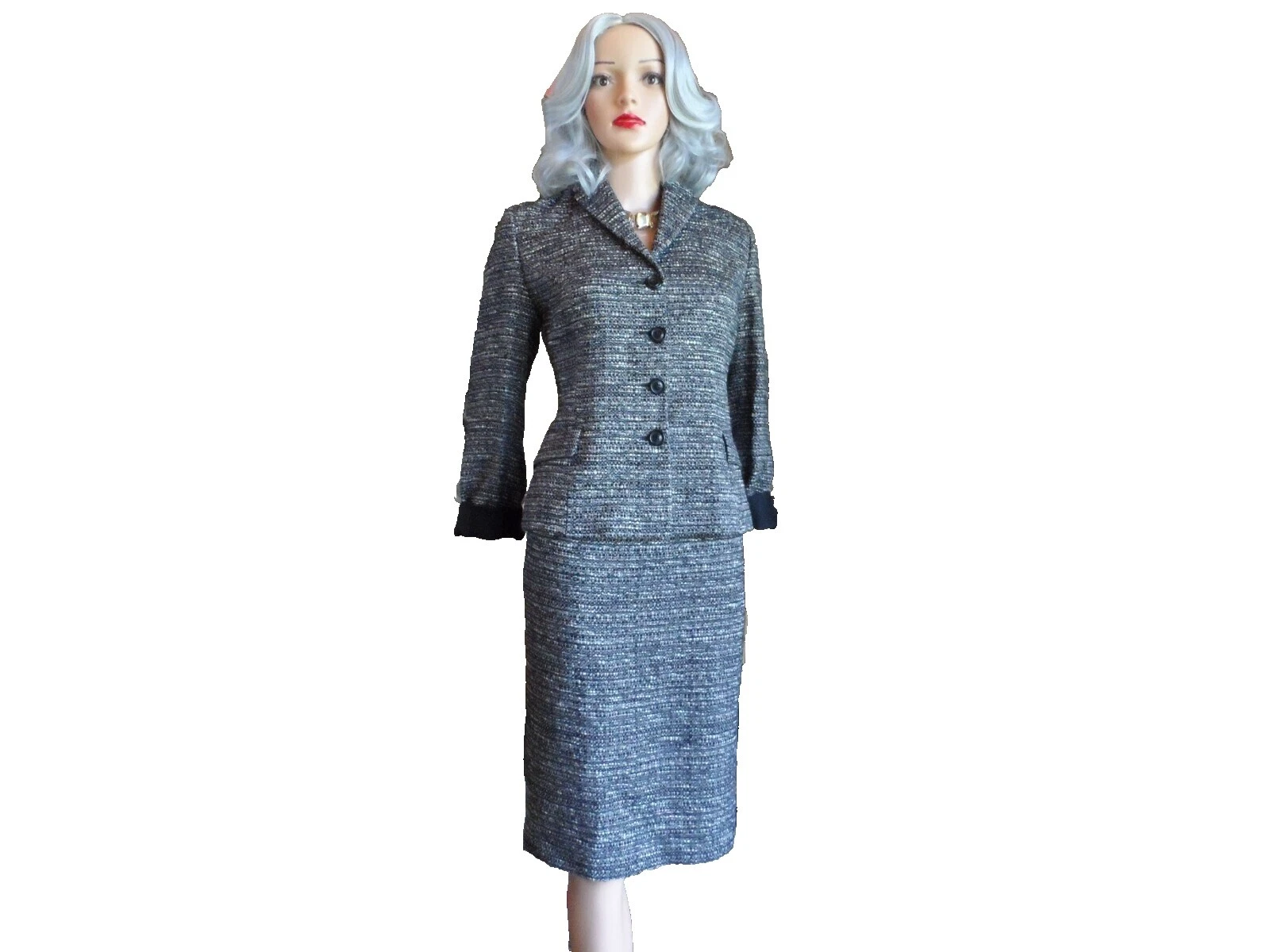 Mezcla de algodón trajes y Negro Piazza Sempione Suit Separates para Mujeres