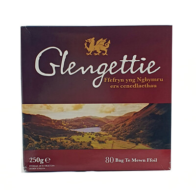 Glengettie 80 Foil Sealed Teabags, schwarzer Tee 80 Teebeutel 250g