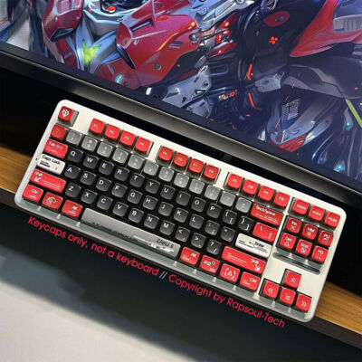 GUNDAM ZAKU PBT Keycaps Set Translucent Buttom For Cherry MX Mechanical Keyboard
