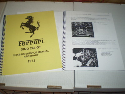 アクセサリー Ferrari Dino246gt Technical Manual FERRARI 246 DINO ABSTRACT SERVICE MANUAL 246GT 246GTS 308 250 275