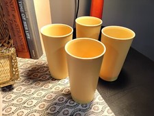 Tupperware Vintage Tumblers 12 oz. Cups Harvest Gold 873 - Set of 4