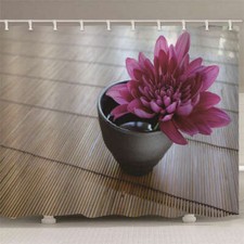 Rock Petals Wood Clear 3D Shower Curtain Waterproof Fabric Bathroom Decoration