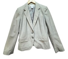 Worthington Womens Blazer Jacket 8 Light Gray Casual Workwear Formal