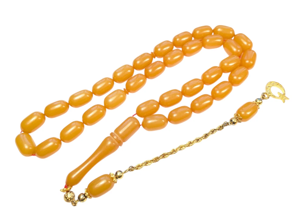 Vergoldete 925 Silber Quaste verziert Türkische Gebetsperlen, SIKMA Tesbih 635 - Bild 3 von 4