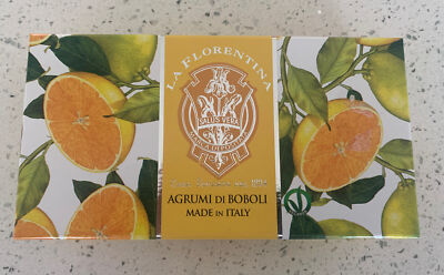 La Florentina Set of Two 4oz Handmade Tuscan Soaps with Citrus of Boboli Scent