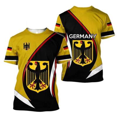 Deutsche Germany Flagge Adler eagle Sports Kurzarm T-Shirt Shirt Polyester