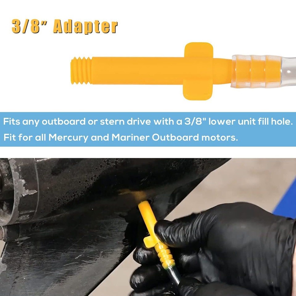 Marine Lower Unit Gear Oil Pump Manual Lube Change Boat Kit For Mercury
