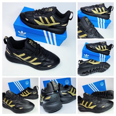 Size 12 - Adidas ZX 2K Boost 2.0 Black Gold Metallic for sale