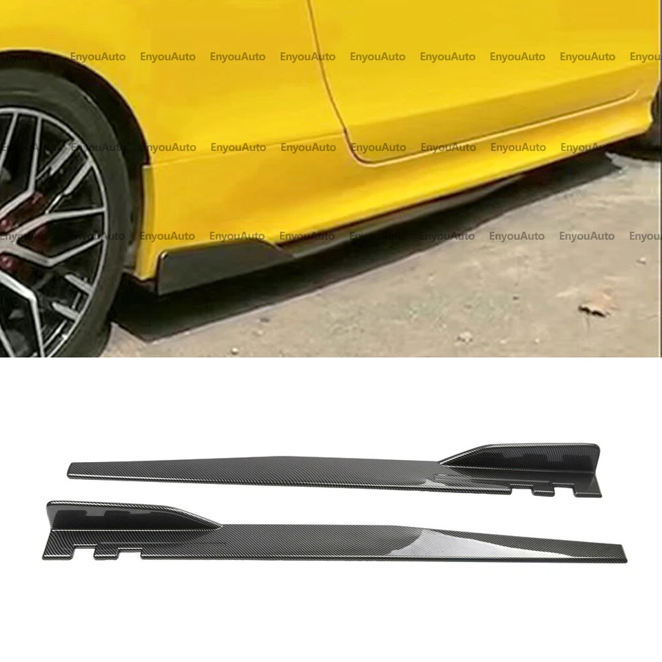 For Audi S3 S4 S5 Side Skirt Extension Rocker Panel Splitter Carbon Fiber Style Foto 2 de 4