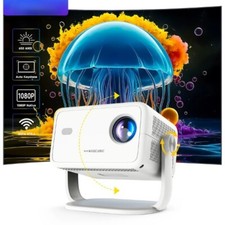 Bundles 1080P 4K 360  Projector with Auto Focus Mouse Wifi6 Portable Outdoor