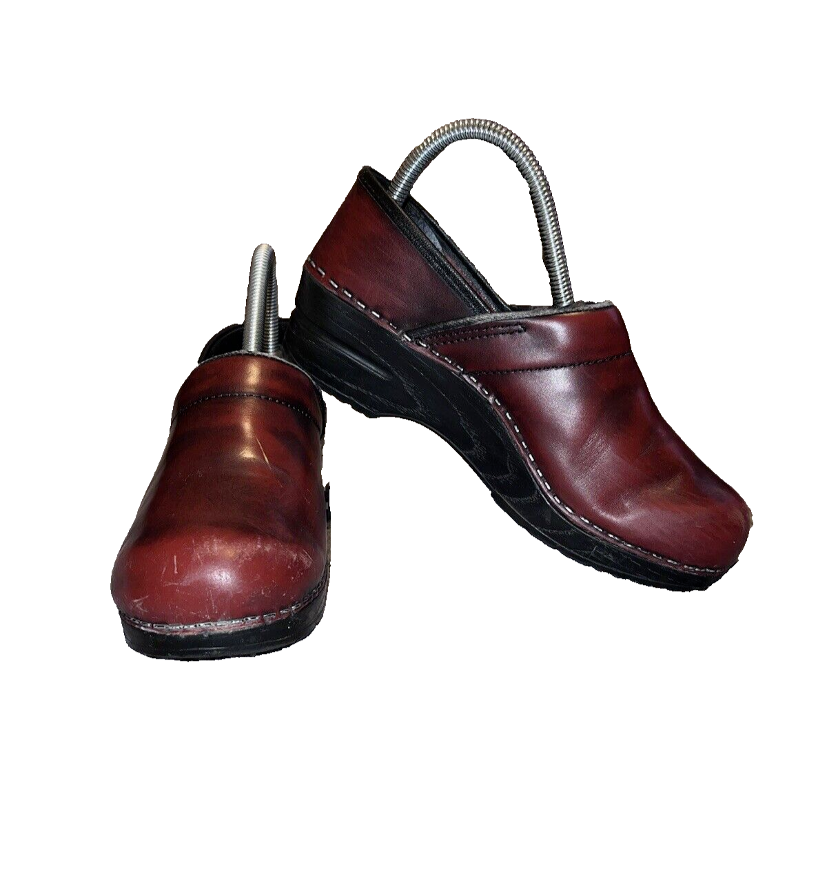 DANKSO Clogs Womens 38 US 7 Red Leather Professional Classic Shoes Slip On-image
