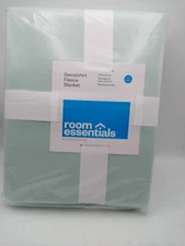 Room Essentials Sweatshirt Fleece Blanket Full/ Queen Size Mint Green 