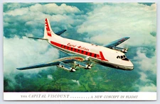 Postcard Advertising Aviation Capital Airlines Viscount Rolls Royce Turbo A68