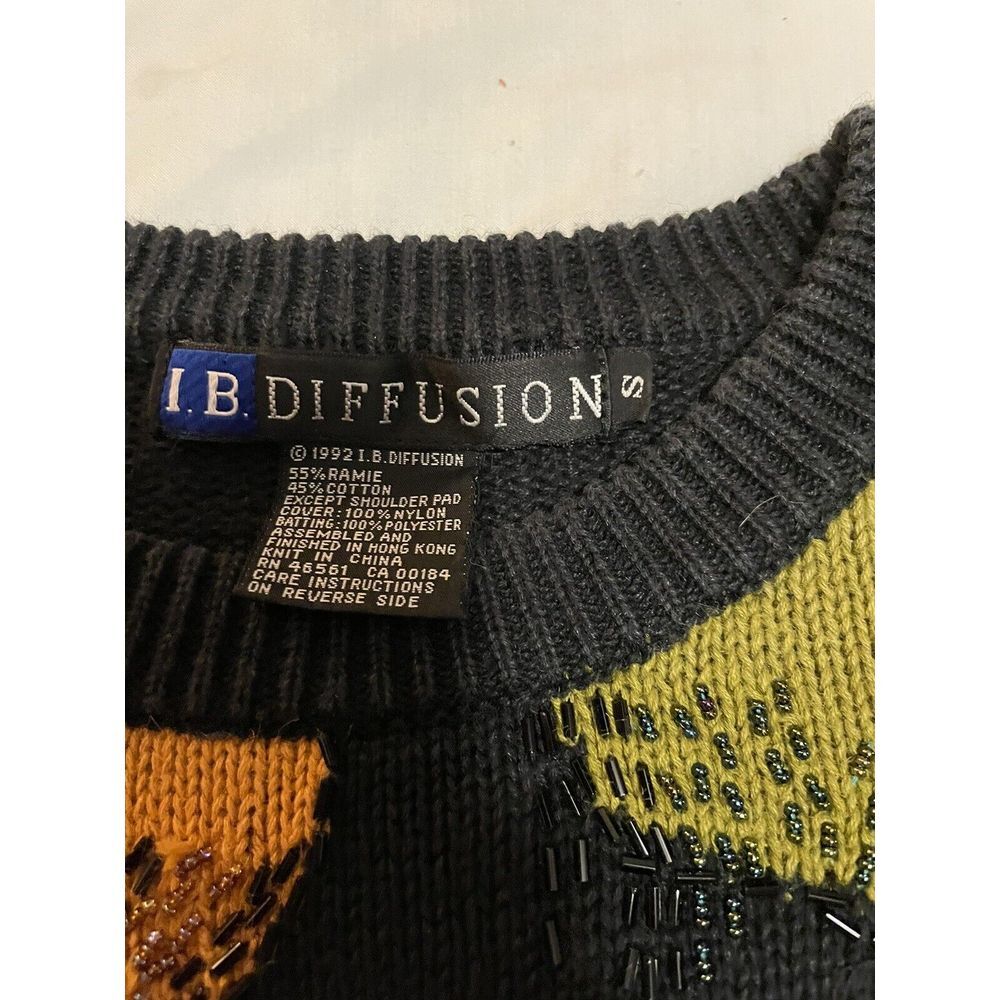 IB Diffusion 90's Y2K Beaded Patchwork Sweater Wo… - image 3