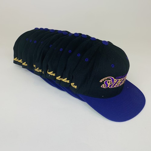 Uniform Studios Los Angeles LA Lakers Black Purple Snapback Hat Cap Upside Down - Picture 12 of 12