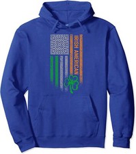 US Irish American Flag Proud Irish Heritage Month Unisex Hooded Sweatshirt