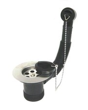 Basin waste & Bath Waste And Overflow - Stainless Steel Grid & Chrome Plug Chain