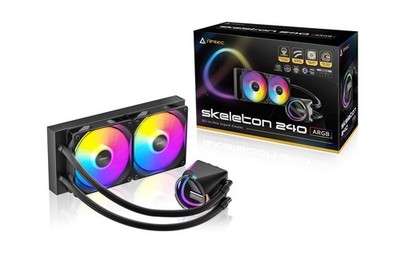 Antec Skeleton 240 ARGB Liquid CPU Cooler, 240mm Radiator, 2 x 120mm PWM ARGB Fa