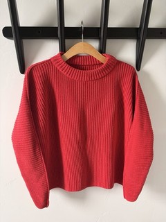 Frank & Eileen Montecito Sweater Crop Size Small RED cotton knit retail $398.