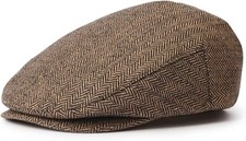 Brixton Hooligan Men Snap Cap Herringbone Newsboy Brown/Khaki Medium  Driver