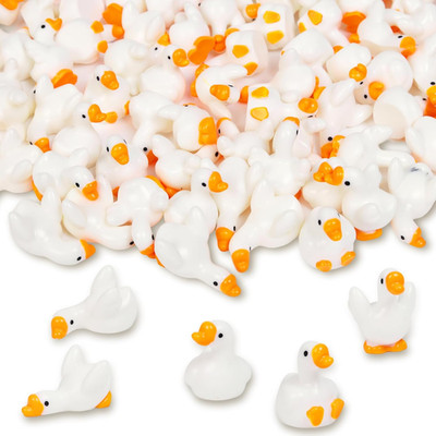 100 Pcs Mini Resin Goose Cute Miniature Garden Accessories Animal Figurines Mini
