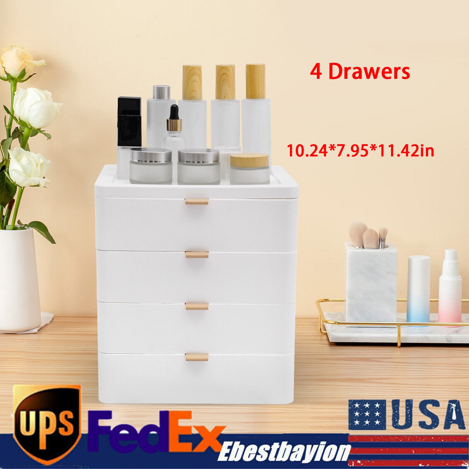 Tabletop Desk Organizer with Drawer 26x20x29cm Office Storage Box
