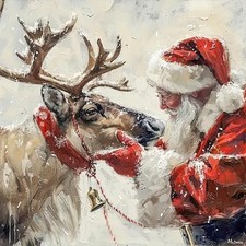 Christmas Diamond Art Kits for Adults-DIY 5D Santa Claus Deer Diamond
