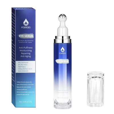 Eye Serum with 8% Caffeine 8% Retinol Hyaluronic Acid Niacinamide Peptides for P