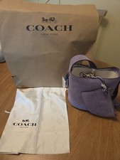 Coach Bleecker Bucket Bag 21 Pouch In Brassviolet Mist Purple Suede Nwt