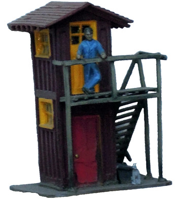 HO=1/87 metal 2 story yard building track side scenery built-crossing gate shack