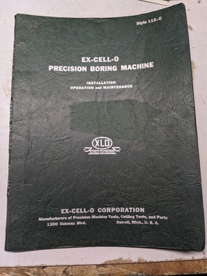 #ad EX CELL O OPERATOR SERVICE MANUAL REPAIR PARTS LIST BORING MACHINE STYLE 112 C $226.58
