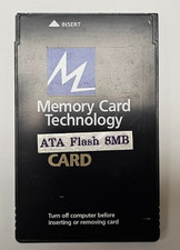 Vintage MEMORY CARD TECH 8MB FLASHDISK ATA PC Card PCMCIA for HP 200LX Palmtop