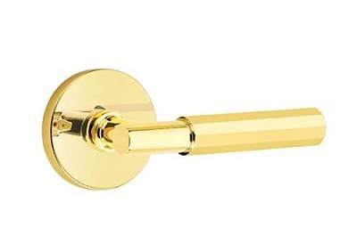 Emtek Select Privacy, Disk Rosette, T-Bar Stem, Faceted Handle US3NL LH
