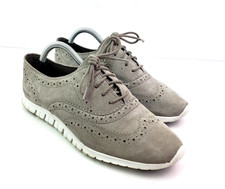 Cole Haan Zerogrand Womens Size 7 B Gray Suede Oxford Wingtip Sneaker Shoes
